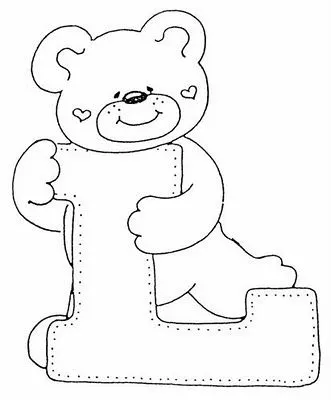 COLOREA TUS DIBUJOS: Abecederio de Osito corazon para colorear letra L COLOREA TUS DIBUJOS: Abecederio de Osito corazon para colorear letra L