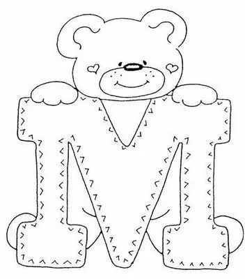 COLOREA TUS DIBUJOS: Abecederio de Osito corazon para colorear letra M COLOREA TUS DIBUJOS: Abecederio de Osito corazon para colorear letra M