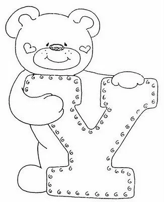 COLOREA TUS DIBUJOS: Abecederio de Osito corazon para colorear letra Y COLOREA TUS DIBUJOS: Abecederio de Osito corazon para colorear letra Y