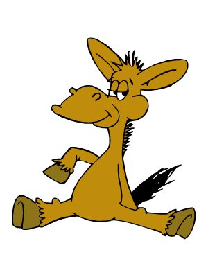 Colorea dibujos de animales - Burro relajado Colorea dibujos de animales - Burro relajado