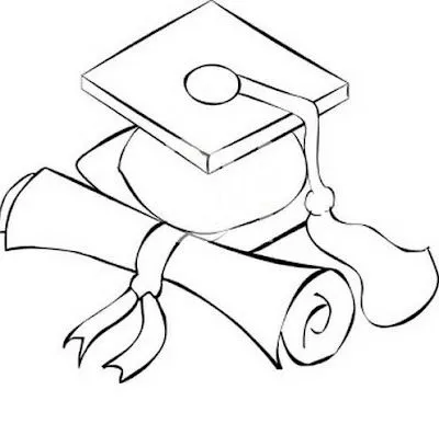 Birrete y Diploma para colorear ~ 4 Dibujo