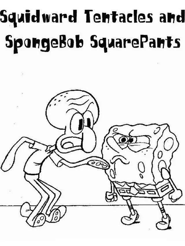 COLOREA TUS DIBUJOS: Bob Esponja y Calamardo para colorear