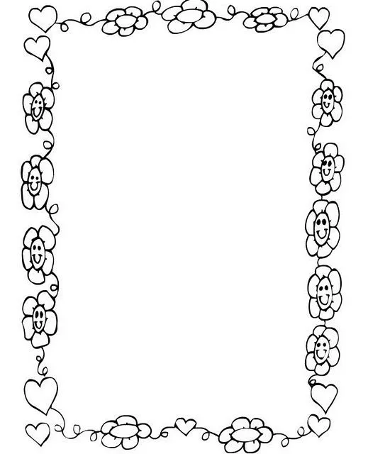 COLOREA TUS DIBUJOS: Borde de corazones y flores para colorear e ... COLOREA TUS DIBUJOS: Borde de corazones y flores para colorear e ...