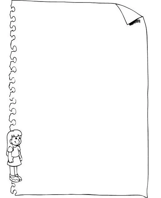 COLOREA TUS DIBUJOS: Borde de Pagina de cuaderno con niña para ...