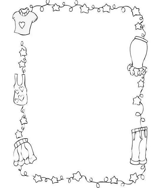 COLOREA TUS DIBUJOS: Borde de Ropa para colorear e imprimir