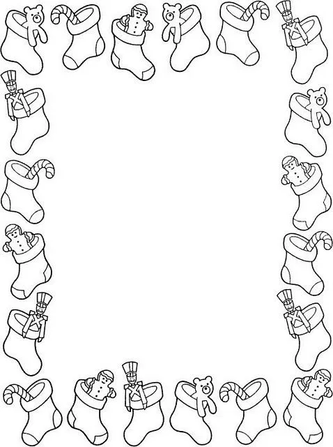 COLOREA TUS DIBUJOS: Borde de Botas Navideñas para colorear e imprimir COLOREA TUS DIBUJOS: Borde de Botas Navideñas para colorear e imprimir