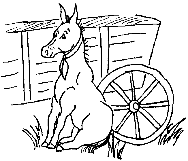 Burro con carreta - Dibujo Views