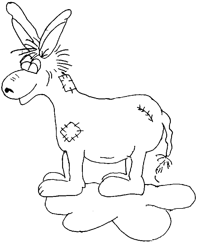 COLOREA TUS DIBUJOS: Asno para colorear