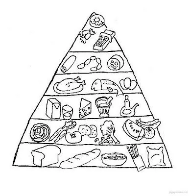 COLOREA TUS DIBUJOS: Pirámide alimenticia para colorear COLOREA TUS DIBUJOS: Pirámide alimenticia para colorear