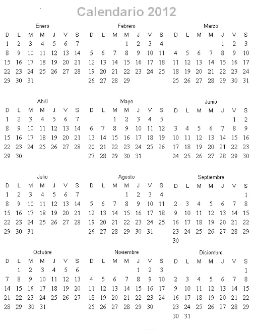 COLOREA TUS DIBUJOS: Calendario 2012 para colorear