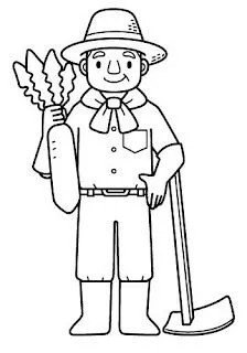 Agricultor para colorear ~ 4 Dibujo