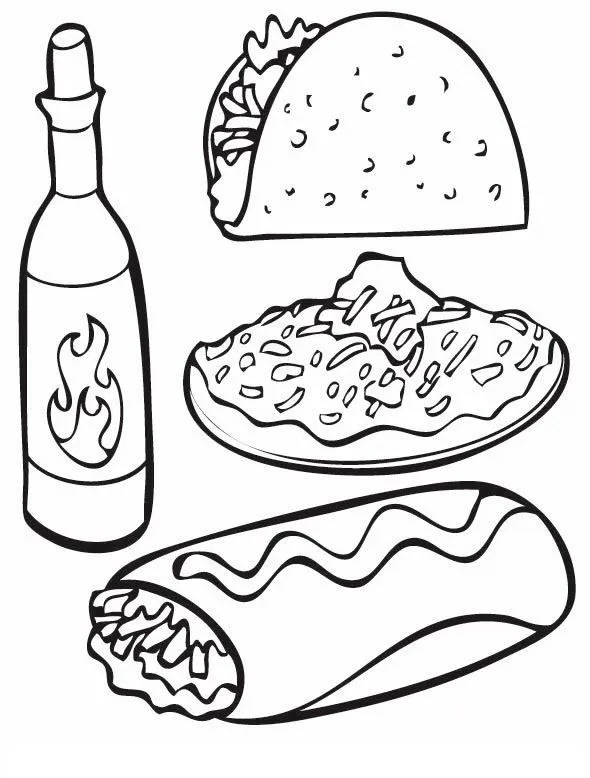 COLOREA TUS DIBUJOS: Comida Mexicana para colorear y pintar