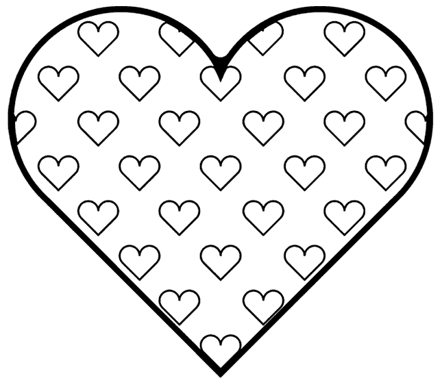 COLOREA TUS DIBUJOS: Corazón relleno de corazones para colorear COLOREA TUS DIBUJOS: Corazón relleno de corazones para colorear