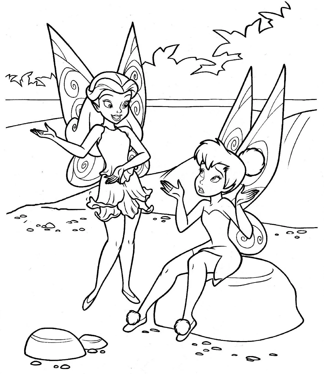 COLOREA TUS DIBUJOS: Dibujo de Campanita y Rosetta conversando ... COLOREA TUS DIBUJOS: Dibujo de Campanita y Rosetta conversando ...