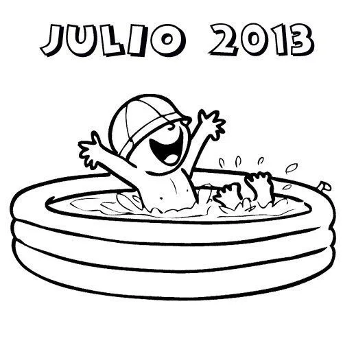 Colorea Tus Dibujos: Dibujo de un niño en una Piscina haciendo ...