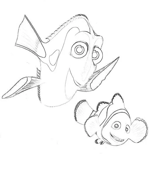 COLOREA TUS DIBUJOS: Dibujo de Doris y Nemo para colorear