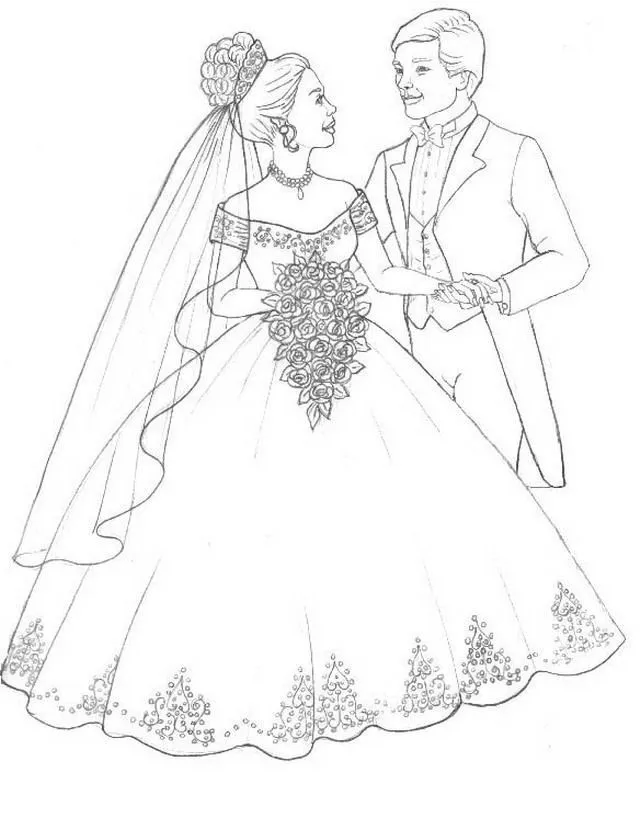 COLOREA TUS DIBUJOS: Vestidos de Bodas para colorear y pintar