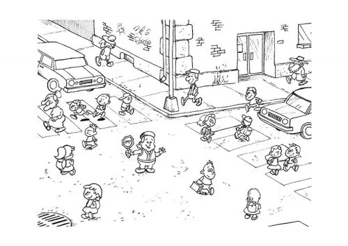 Niños saliendo de clases para colorear y pintar ~ Colorea el dibujos Niños saliendo de clases para colorear y pintar ~ Colorea el dibujos