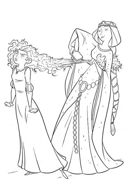 Reina Elionor peinado a Merida de Película Valiente para colorear ... Reina Elionor peinado a Merida de Película Valiente para colorear ...