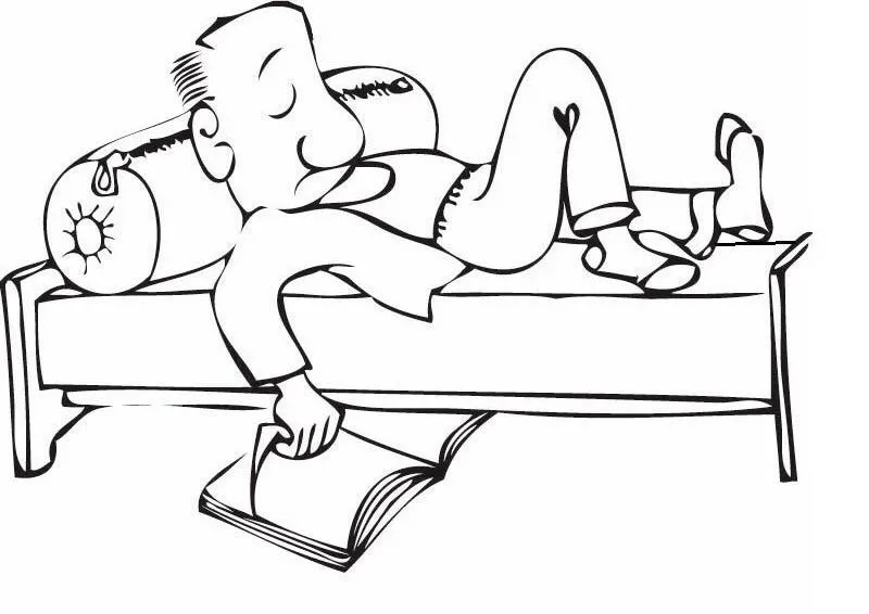 Dibujo Views: Persona dormida en sofá para colorear Dibujo Views: Persona dormida en sofá para colorear