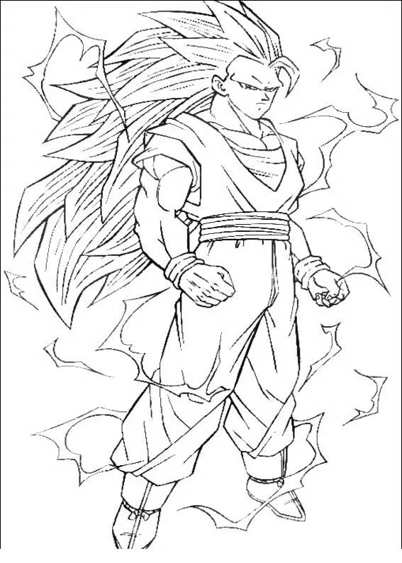 Goku fase 4 cuerpo completo para colorear - Imagui