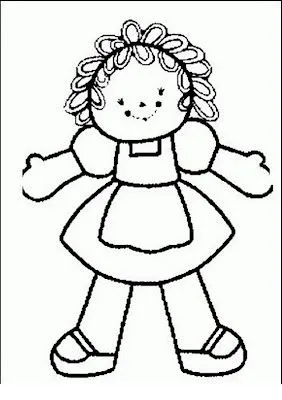Muñeca para colorear y pintar ~ 4 Dibujo