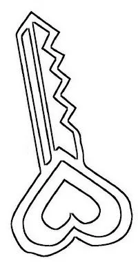 Llave en forma de corazón para colorear ~ 4 Dibujo
