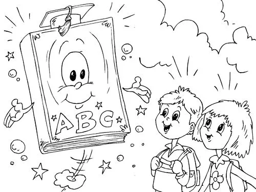 Niños aprendiendo de libro para colorear y pintar ~ Colorea el dibujos Niños aprendiendo de libro para colorear y pintar ~ Colorea el dibujos