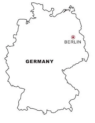 COLOREA TUS DIBUJOS: Mapa de Alemania para colorear COLOREA TUS DIBUJOS: Mapa de Alemania para colorear