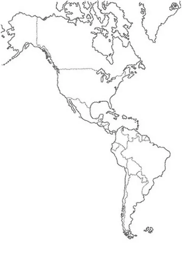 COLOREA TUS DIBUJOS: Mapa de América para colorear