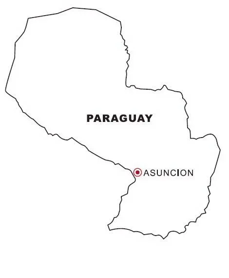 COLOREA TUS DIBUJOS: Mapa de Paraguay para colorear COLOREA TUS DIBUJOS: Mapa de Paraguay para colorear