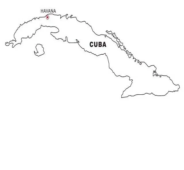COLOREA TUS DIBUJOS: Mapa de Cuba para colorear