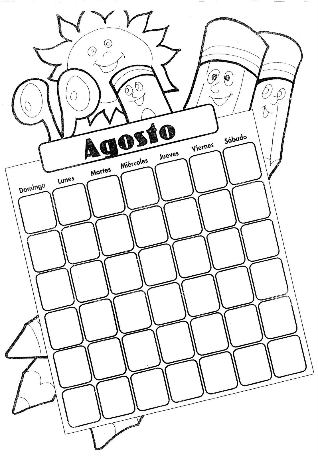 COLOREA TUS DIBUJOS: mes de agosto para colorear y pintar COLOREA TUS DIBUJOS: mes de agosto para colorear y pintar
