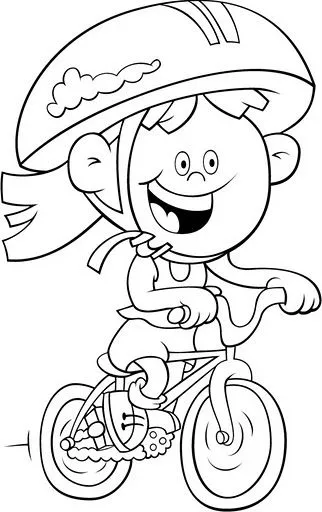 COLOREA TUS DIBUJOS: Niña en Bicicleta para colorear