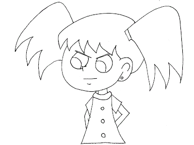 Niña enojada para colorear ~ 4 Dibujo