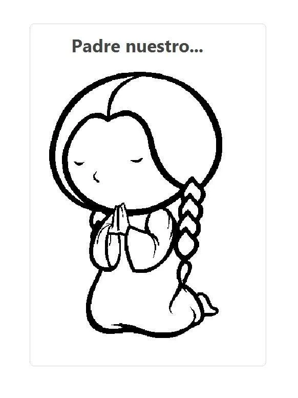 COLOREA TUS DIBUJOS: Niña rezando el padre nuestro COLOREA TUS DIBUJOS: Niña rezando el padre nuestro