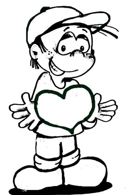 COLOREA TUS DIBUJOS: Niño apenado entregando corazón para colorear ... COLOREA TUS DIBUJOS: Niño apenado entregando corazón para colorear ...