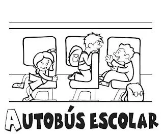 COLOREA TUS DIBUJOS: Niños dentro de Autobus escolar COLOREA TUS DIBUJOS: Niños dentro de Autobus escolar