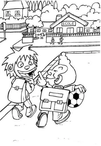 COLOREA TUS DIBUJOS: Niños caminando a la escuela para colorear y ... COLOREA TUS DIBUJOS: Niños caminando a la escuela para colorear y ...