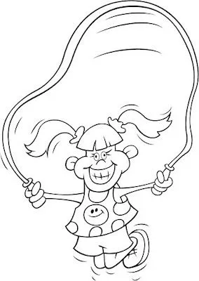 COLOREA TUS DIBUJOS: Niña saltando cuerda para colorear COLOREA TUS DIBUJOS: Niña saltando cuerda para colorear