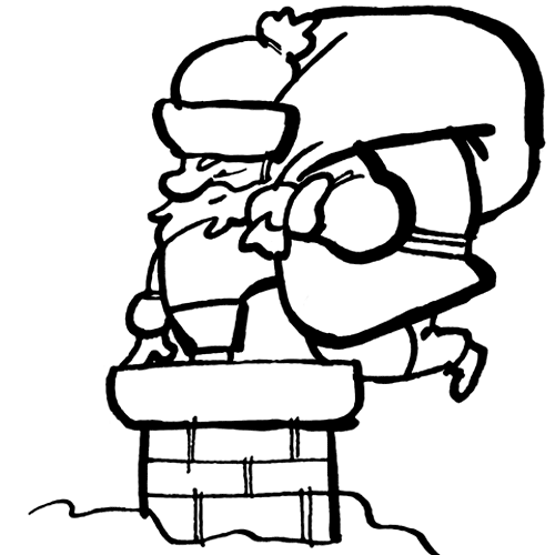 Dibujo para colorear del lobo entrando por la chimenea - Imagui