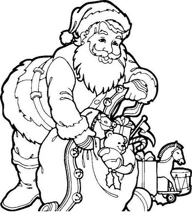 COLOREA TUS DIBUJOS: Papá Noel con juguetes para colorear y pintar COLOREA TUS DIBUJOS: Papá Noel con juguetes para colorear y pintar
