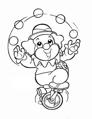 Dibujo de payaso haciendo malavares para colorear ~ 4 Dibujo