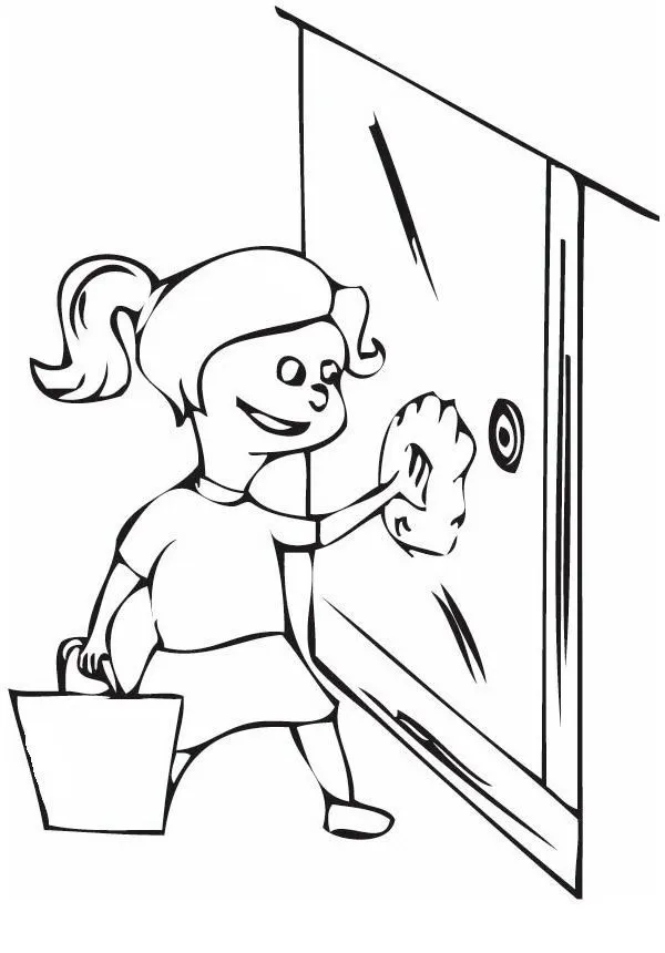 COLOREA TUS DIBUJOS: Persona limpiando espejo para colorear COLOREA TUS DIBUJOS: Persona limpiando espejo para colorear