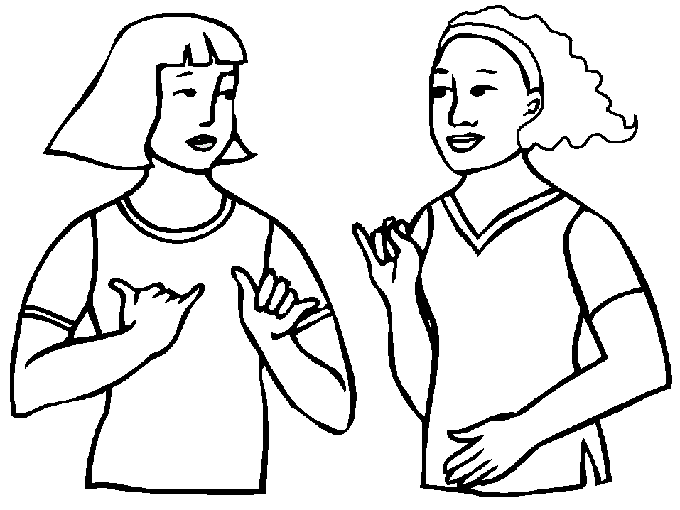 COLOREA TUS DIBUJOS: Personas hablando a señas COLOREA TUS DIBUJOS: Personas hablando a señas