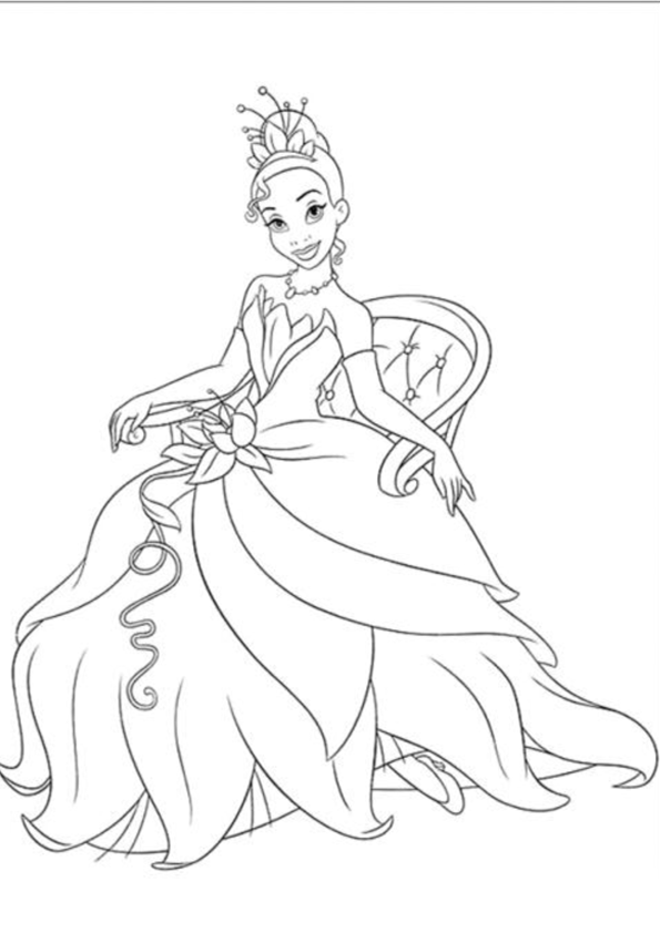 COLOREA TUS DIBUJOS: Princesa Tiana para colorear
