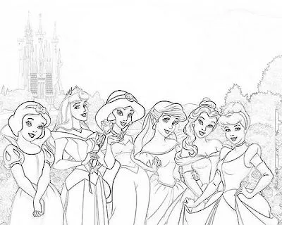 Princesas Disney juntas ~ 4 Dibujo