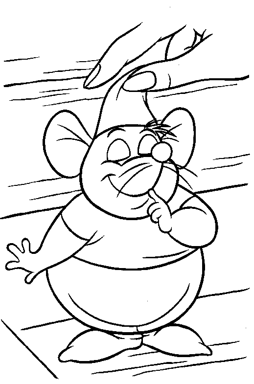Ratón Guz de cenicienta para colorear - Dibujo Views
