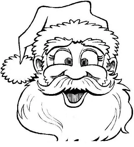 COLOREA TUS DIBUJOS: Rostro de Santa claus sonriendo para colorear ...