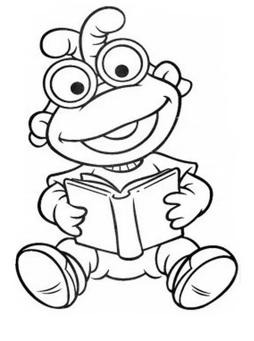 COLOREA TUS DIBUJOS: Scooter leyendo libro para colorear COLOREA TUS DIBUJOS: Scooter leyendo libro para colorear